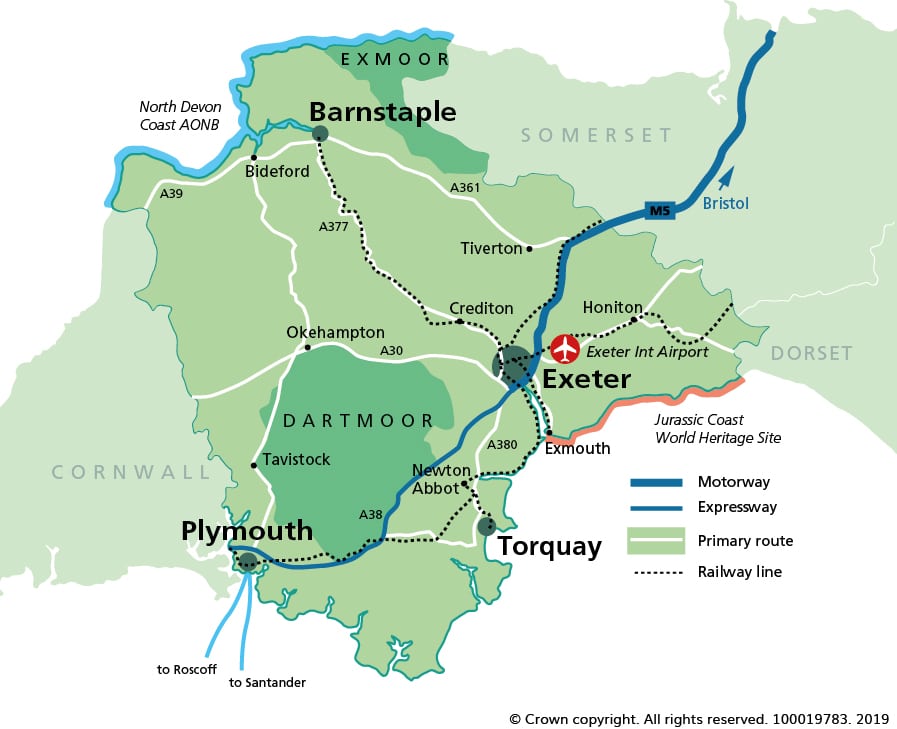 map of devon