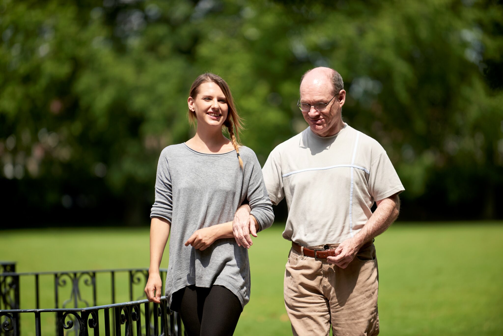 two people in a park